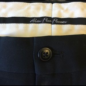 Alan Flusser Navy Pleated Front Golf Shorts 36